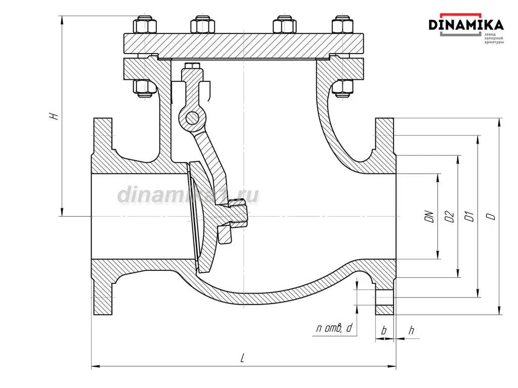 Обратный клапан 19с76нж Ду200 фланцевый